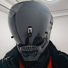 屏幕賽博面具 賽博龐克風 cos DIY純手工製作 充電麵罩 炫酷男女通用 道具個性騎士頭盔 高達萬聖節, 1個, 簡約款+頭套