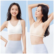 애보 빅사이즈 착용편한 실키원단 2 3단계 주니어 성장기 브라 2종 세트