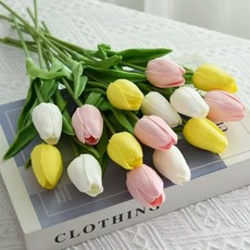 仿真鬱金香花束 居家裝飾 擺飾 攝影道具 多色可選, 20隻隨機混搭仿真鬱金香