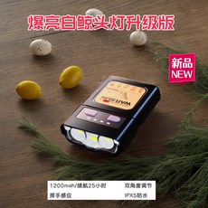 沃爾森夜釣感應充電帽夾燈, 1個, 黑色頭燈+充電線