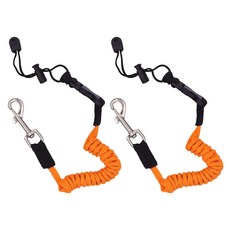 皮划艇獨木舟充氣船槳彈性盤繞皮帶繩-安全防丟失槳繩繫繩, 2Pcs
