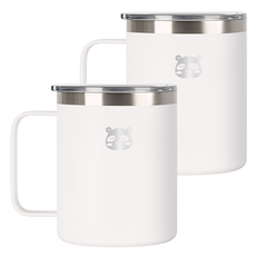 믿추 스텐 머그컵 텀블러 보온보냉, 화이트, 400ml, 1개