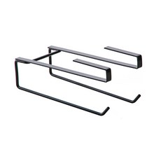 다용도 더블 키친타올 걸이 꽂이 싱크대 행주 랩 걸이 수납 홀더 블랙, 1개