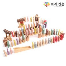 홈스쿨 밸런스 쌓기놀이 원목 도미노115 키즈 창의력발휘