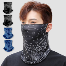 프라임스톤 자외선차단 마스크 쿨마스크 얼굴 햇빛가리개 4p, 4개, 블랙+블루 4개, 블랙+블루
