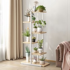 디원리빙 프리미엄 철제 프레임 슬림 화분선반대 거실 화분정리대, 6단, 화이트