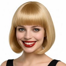 파티처럼 할로윈 파티소품 파티가발 숏헤어 [단발머리 금발], 1개