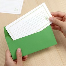 짧은편지지 미니 편지세트 페이퍼리안 니어앤디어 레터 세트, 1개, 네잎 클로버