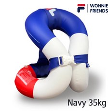 휠라 워니프랜즈 보이언시 넥자켓 물놀이 튜브 유아 어린이 부력보조 목튜브, 네이비, 35kg, 1개