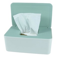 기저귀 물티슈 디스펜서 휴지 보관함 케이스 가정용 사무실 자동차용 뚜껑이 있는 물티슈 디스펜서 홀더녹색, Green Lid/ White Box