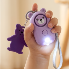 휴대용 호신용 경보기 키링 LED 130dB 여성 아이 가방 안전 알람, 퍼플, 1개