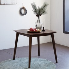 [리비니아] 로란 100% 고무나무 원목 2인식탁 테이블 2color, 월넛