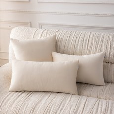 [생활방수] 커버무드 패브릭 소파 쿠션 + 솜 포함, 아이보리