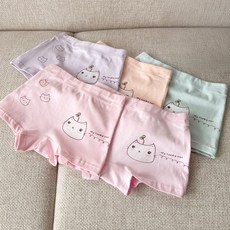 엘라운지 파스텔 여아용 면스판 드로즈 사각팬티 5P