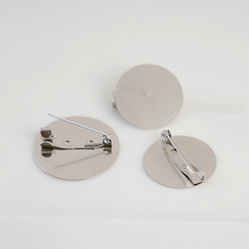 원판핀 브로치핀 원형브로치 코사지받침 옷핀 리본 공예 부자재, 100개, 15mm