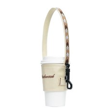 【Matchwood】 Matchwood Cup Sleeve 掛勾式環保杯套 別注款 刺繡LOGO 買五送一, 電繡LOGO圖騰米白款, 1個