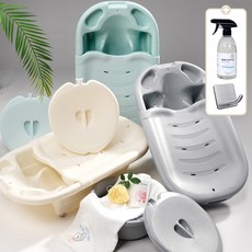 베베캐슬코리아 아기욕조 신생아 유아 백일 국산 이동식 항균욕조 0-36개월 싱글 버디세트, 풀세트-펄아이보리(욕조+샴푸버디+바스켓)
