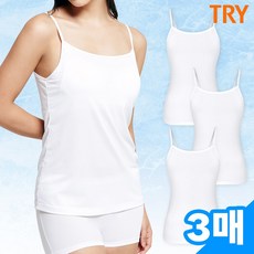 TRY 여성 인견 쿨 민소매 끈나시 3매