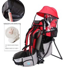 Childcity 지게 아기등산캐리어 유아 백팩 하이킹 트래킹 경량 목마캐리어, 107 빨강 클립형 선풍기