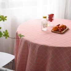 준하마켓 프렌치피크닉매트 돗자리 린넨피크닉매트, 1개, 100x70cm, 핑크 3x4cm 대형 체크