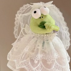 팝마트 스폰지밥 비키니 시티의 엉뚱한 친구들 인형옷 크리스마스 세트 인형의류, 비치버그 레지던트 펜던트용, 화이트 웨딩 드레스 3피스 세트-인형 제외