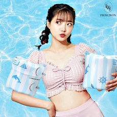 팔 에 끼우는 튜브 돌고래 팔뚝 암튜브 물놀이 워터파크 수영장 하늘색, 1개