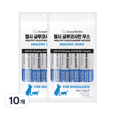 애니홀릭 반려동물 헬시 글루코사민 무스 영양제, 4회분, 치킨&참치, 10개