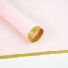 쿠쿠스토어 5pcs 황금 테두리 꽃 포장지 반 투명 선물 결혼식 생일 파티, 07 A09 Light pink, 07 A09 Light pink