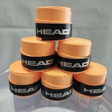 헤드 오버그립 미끄럼 방지 테니스 라켓 스웨트밴드 그립 패들 충격 흡수 테이프 트레이닝 액세서리 6 개, 5) sticky orange, 1개
