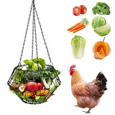 걸이용 닭 모이통 닭과 오리용 야채 과일 피더 바구니 1개, 걸이용 닭 모이통, 닭과 오리용 야채 과일 피더 바구니, 1