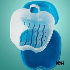 헤이지 틀니 세정컵 칫솔 의치 치솔 기보관통, 틀니세정보관컵(화이트), 1개