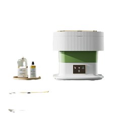 HANQI 摺疊式迷你洗衣機 全自動洗脫一體 嬰兒內衣專用, 11.5升綠色 藍光抑菌, N69