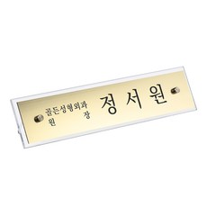 프리미엄 아크릴 명패 디자인 주문 제작 고급 메탈 금속 승진 진급 대표 이사 팀장 공인중개사, 소형(260x60), 골드