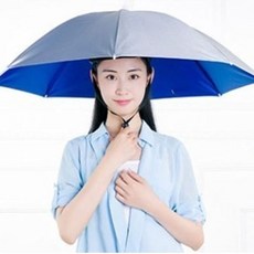 반야스토리 모자형 낚시우산 캠핑 여행 야외스포츠관람 작업, 실버, 1개