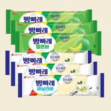 롯데 탕비실 아이들 간식 빵빠레 (사각)바닐라바3 +멜론바3 75ml 6개