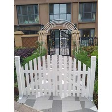 전원주택 방부목 울타리 개구부 대문 야외 도어 펜스 단일문 100 x 100cm 평지 화이트 대형, 아치형 문 탄화 부속품없음