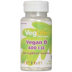 VegLife 維生素D錠 400IU, 1個, 100 件