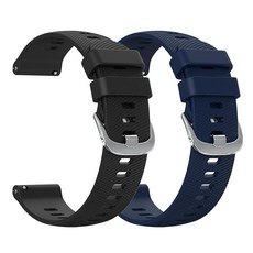 Garmin Bounce용 실리콘 시계 밴드 Garmin Bounce 2 아동용 스마트워치 부드러운 실리콘 조절 가능한 교체품 퀵 릴리즈 시계 스트랩 남아 여아용 (2, 블랙 + 미드나잇 블루