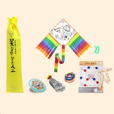 말 가오리연 민속 놀이 5종세트 연 날리기 실뜨기 제기 차기 팽이 윳놀이 전통 명절 설 날 추석 선물 가족