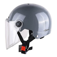 전기자전거 초대형 헬멧 대형 경량 하이바 초경량 어반 자동차 트렁크 오토바이 특수, 1개, V.5X업그레이드3C모델시멘트그레이투명