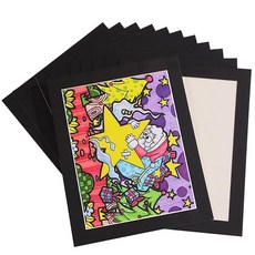 HOTUO 어린이 드로잉용 A4 종이 프레임 12팩 PVC 필름이 있는 블랙 판지 그림 프레임 디스플레이 21.6 x 27.9cm(8.5 11인치), 8.5x11 Frame