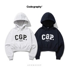 【ARONSHOP】CGP 長袖 Codegraphy 短版 帽T 女款 字體 刷毛 保暖 百搭 休閒