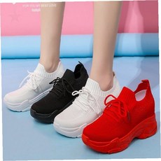 여성 7cm 키높이 스니커즈 225~250mm 사이즈 스판 삭스 구조 속굽