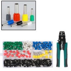 초특가!【800개입】와이어 단자를 사면 플라이어 증정 고리 고정 부속 케이블 커넥터 클램프 VE관형 단자, 1세트,450개입+록색 집게