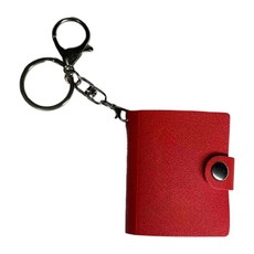 열쇠고리 포켓 앨범 열쇠고리가 있는 소형 사진 앨범 사진 보관 가방 바인더 앨범 포토앨범 바인더 책꽂이, Red