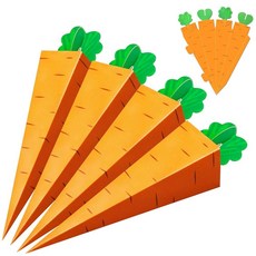 Yudlto 3D 당근 간식 상자 100개 내구성 있는 종이 소재 당근 캔디 및 쿠키 상자 DIY 접이식 부활절 간식 상자 봄 파티 선물 부활절 바구니 스터퍼 및 휴일, Yudlto 3D 당근 간식 상자 100개, 내구성 있