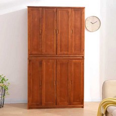 옷 캐비닛 수납장 이불캐비닛 베란다 캐비넷 이불, 4문, 두껍고 100x60x90 커피색 밀폐문