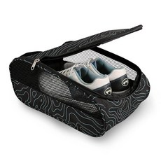 Getfitsoo 골프화 가방 골프화 가방 남성/여성용 야외 지퍼 캐리어 백 통기성 스포츠 신발 가방 여행용 신발 가방 그린 라인 텍스처 라인 텍스처 신발 가방