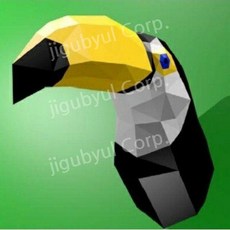 페이퍼크래프트 종이 모형 DIY 입체 동물 종이접기 크래프트, 일반 종이 버전, O. P479투칸벽걸이