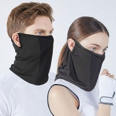 노바리스 메쉬 얼굴 햇빛 가리개 자외선차단 마스크, 블랙+블랙, 1세트